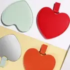 Makeup Mirror Make Up Pocket Heart Compact Makeup Stainless Steel Mirrors- ZC