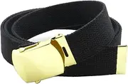 [BC Belts] Canvas Web Belt Military Style with Brass Buckle and Tip 54" Long Many Colors
