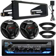 JVC KD-T720BT CD Receiver, 2x 6.5" 300W Speakers w/ Adapters, Stereo Install Kit