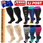 Plus Size Compression Socks Wide Calf Leg Sleeve Medical 20-30 mmHg Unisex 2XL