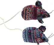 BESPORTBLE 2pcs Plush Cat Mouse Interactive Chewing and Teething Playthings for Cats Soft Chew to Stimulate Hunting Instincts and Encourage Bonding Activities