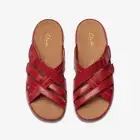 NEW Clarks Women's Cecily Slide Red Leather SIZE 61/2 M (US) FREE SHIPPING