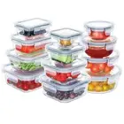 Glass Food Storage Containers Set, 24 Pieces Airtight Glass Meal Prep Contain...