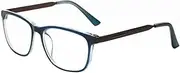 [WRITWAA] Mens Retro Unisex Glasses Frame Light Resistant Es Case Classic Square Lens Metal Frame for