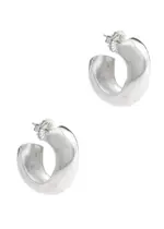 Agmes Medium Celia Sterling Silver Hoop Earrings - One Size One Size