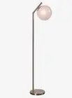 Modern Brass Floor Lamp Frosted Glass Ball Shade Reading Light