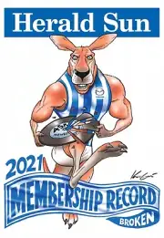 North Melbourne kangaroos team poster, AFL FOOTBALL,CATS,DOGS,CROWS BOOK,pies