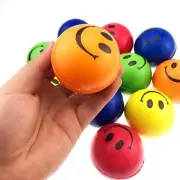 6x Smiley Face Stress Squeeze Ball Physio Anxiety Stress Relief Autism Assorted