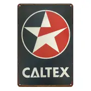 Caltex Motor Petro Oil Rustic Tin Sign Vintage Garage Bar
