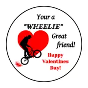 Kids Valentines day BMX bike Stickers, labels, tags, boy