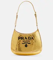 [Prada] Prada Cleo Medium sequined shoulder bag One Size gold