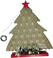 JUMPLAWN Christmas Countdown Tree Advent Calendar Rustic Tabletop Decor for Home Office Unique Countdown Calendar Festive Holiday Decoration