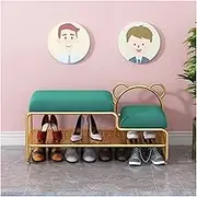 Shoe Bench Shoe Rack Bench for Entryway, Free Standing Shoe Bench, Upholstered Bench for Closet, Entryway, Hallway, Bedroom Shoe Rack Bench(Green,120 * 32 * 45)