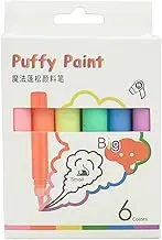 Puffy Popcorn Pens - 6 Colorful Heat Activated Art Paint Puffy Pens for Art Bubble Popcorn Drawing Pens 3D Art Safe, Mgic Colourful P Work On Acrylic Boards, Wooden Boards, Mugs, Walls