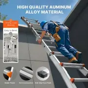 Telescoping A Frame Ladder 19FT Extension Multi Functional For Homework Helper