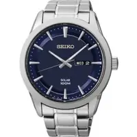 在飛比找PChome商店街優惠-SEIKO 精工 紳仕典雅太陽能男仕腕錶/藍/44mm/V1