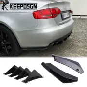 For Audi A4 B8 A5 A6 Gloss Rear Diffuser Shark Fins Splitter Canard Lip Spoiler (for: Audi)