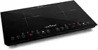Double Induction Cooktop - Portable 120V Digital Ceramic Dual Burner W/ Kids Saf
