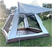Teepee Tent 4 People Insect-Proof,Double Doors and Four Windows Tent Camping Practical and Lightweight Family Tents for Family,Outdoor,Hiking and Mountaineering