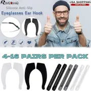4-16 Pair Anti Slip Glasses Ear Hooks Tip Eyeglasses Grip Temple Holder Silicone