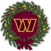 Rico Industries NFL Washington Commanders Wreath Shape Cut Pennant - Home and Living Room Décor - Soft Felt EZ to Hang