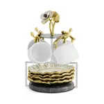 Michael Aram Anemone Demitasse Cup & Saucer Set with Stand