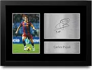 HWC Trading Carles Puyol Barcelona Gifts Printed Signed Autograph Picture for Football Fans and Supporters - A4 Framed