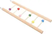 VERDANVERSE Parrot Step Ladder Toy Bird Climbing Ladder for Cockatiel Parakeet Wooden Perch Swing