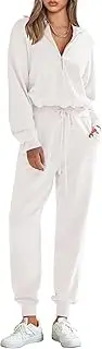 [PRETTYGARDEN] Women's 2 Piece Sweater Set Pullover Zip Up Sweatshirt Jogger Sweatpants Tracksuit Casual Outfit