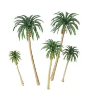 15pcs Miniature Scenery Layout Model Plastic Tree Palm Trees Train Coconut Rainforest Home Garden De