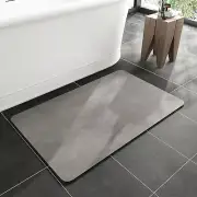 MontVoo -Bath Mat Rug-Rubber Backing Non Slip Quick Dry 16" x 24", Grey