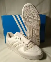 M-10.5 adidas Rivalry Low White & Gray Leather OG Classic Retro 80's DS EE4966