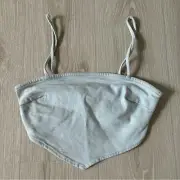 Zara Demin acid washed bandeau crop top
