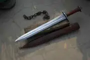Hand Forged Carbon Steel Viking Sword Full Tang With Leather Sheath