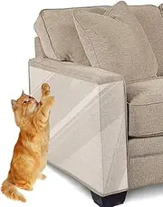 Cat Scratch Deterrent Tape - 12 x 17 Inches 8 PCS - Furniture Protector from Pet Scratch, Clear Double Side Anti-Scratch Cats Training Tape Sheets - Couch, Door, Walls, Carpet Protector – Residue Free