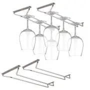 11.8 Inch Stainless Steel Wine Glasses Rack Under Cabinet Stemware Rack, Wine...