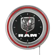 Trademark Wall Clock 14.5" x 14.5" Pull Cord Neon Control W/ AC Power Adapter