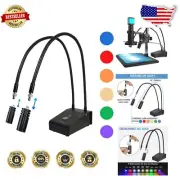 Versatile 6W Dual Gooseneck LED Microscope Light with Adjustable Brightness