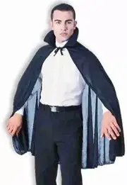 Vampire Black Cape 45" Long, Size: Adult-One Size Fits Most, Halloween Costume