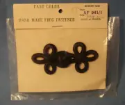 Fast Color Hand Made Frog Fastener. Pre 1963. Franken Trimming Co., NY, NY
