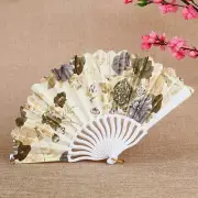 Plastic Vintage Chinese Folding Fan Flower Hand Held Fan Wedding Party Favors