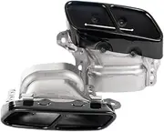 1Pair Quad Exhaust Tips Stainless Steel Compatible For AMG A45 W176 CLA45 C117 2013-2018 Car Accessories(Black)