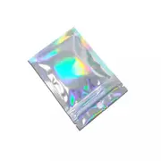 100/200X Iridescent Zip Bags for Food Storage & Holographic Makeup Pouch