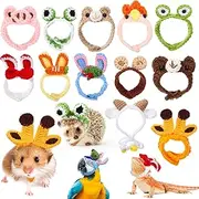 12 Pcs Hamster Hat Guinea Pig Knitted Cartoon Headwear Mini Small Animals Hat Hamster Clothes for Real Hamsters Pets Small Animal Lizard Dragon Snake Bird Rabbit Party Costume Accessories