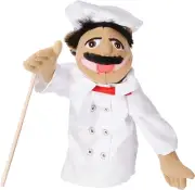 Melissa And Doug Chef Puppet Al Dente With Detachable Wooden Rod Pretend New