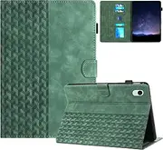 Case for Samsung Galaxy Tab S9 FE 5G 10.9 inch/ S9 11 inch 2023 Tablet Premium PU Leather with Magnetic Clasp and Card Holder, Shockproof Multi-Angle Adjustable Bracket Auto Wake and Sleep Case, Green