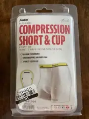 New FRANKLIN FLEXPRO Compression Shorts & Cup Youth XS Waist 19-21 inches White