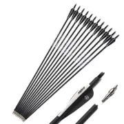 28/30/32 ” Spine 500 Carbon Arrow OD 7.8 mm ID 6.2 mm for Recurve/Compound Bows