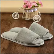 Open-Toe Spa Slippers，10 Pairs of Disposable Open-Toe Breathable Slippers Hotel Slippers, Soft and Comfortable, Suitable for Men and Women. Leisure, Vacation (Color : Light Grey, Size : 11x4.3inches