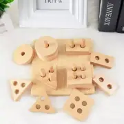 Wooden Geometric Shape Educational Toy - Beech Wood, Unpainted